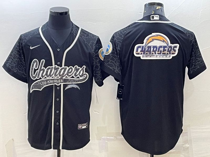 Men Los Angeles Chargers Blank Black Reflector 2022 Nike Co branded NFL Jerseys->los angeles chargers->NFL Jersey